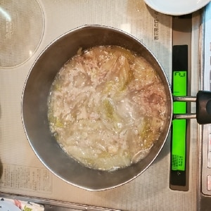 白菜と豚肉のマロニーの中華スープ